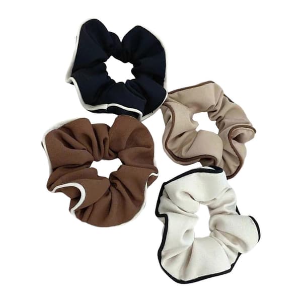 4 stk. Elegante Hårelastikker Scrunchies Høj Elastisk Hårbøjle