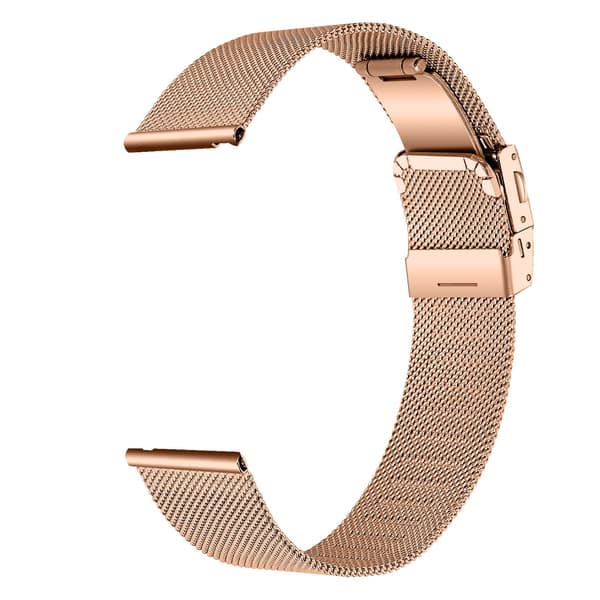 Klokkerem i rustfritt stål for Garmin Venu 3S/Forerunner 265s, 18mm, Rosegull, Mesh