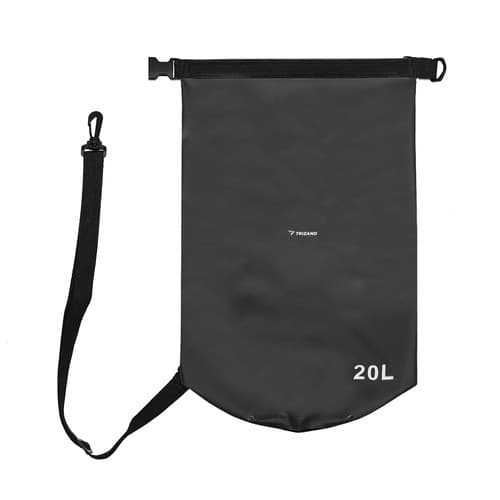 Vandtæt Tørpose 20L, Sort, PVC, Kraftig, til Camping, Kajakroning, Vandring 20L