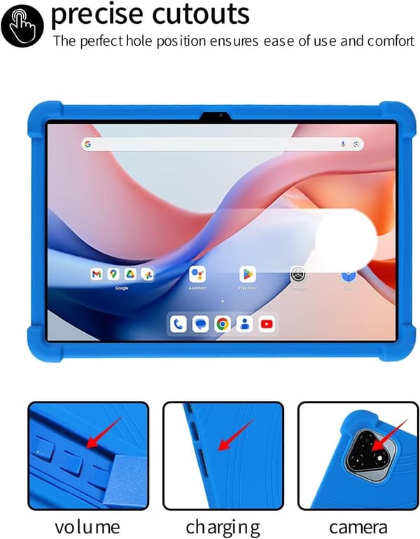 Kompatibel med ALLDOCUBE iPlay 60 Pro 11\" Silikonfodral, Stötsäkert Barnfodral med Stativ