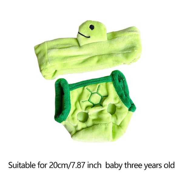 20 cm Plyschdocka Kläder Söta för Små Flickor Dockdräkt Rollspel Dockdekor Tortoise