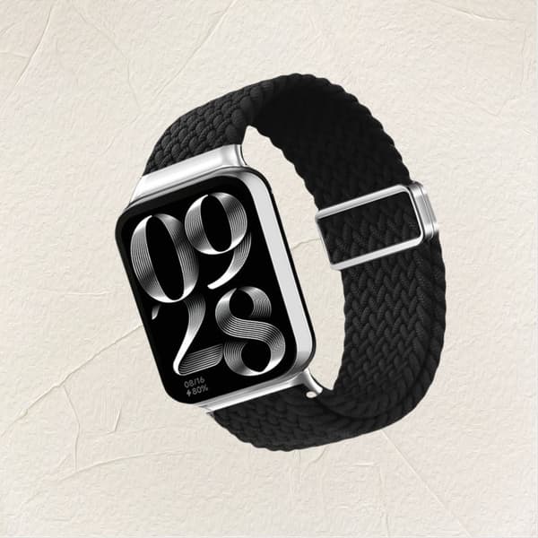 Nylon urrem til Xiaomi Smart Band 9 Pro, sort, magnetisk lås, holdbar