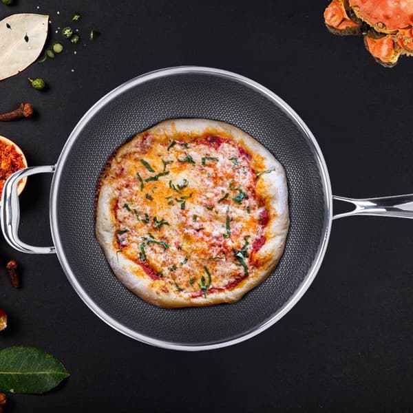 304 rustfrit stål nonstick stegepande, 32 cm, multifunktionel bage- og kogegryde