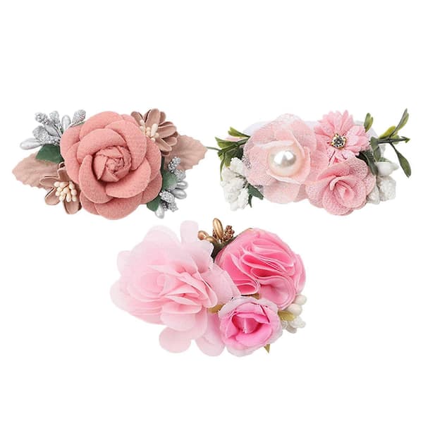 2X 3x Baby Jente Sløyfer Blomster Spedbarn Hårnåler Hodeplagg Hårspenner D
