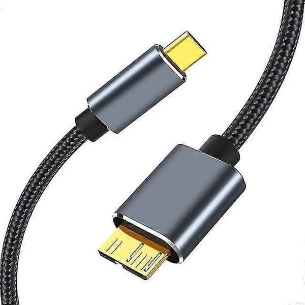 USB C till Micro B-kabel USB 3.0 Typ C 5 Gbit/s dataanslutningsadapter för hårddisk, smartphone, PC, typ C-laddare, kamera, diskkabel 1m