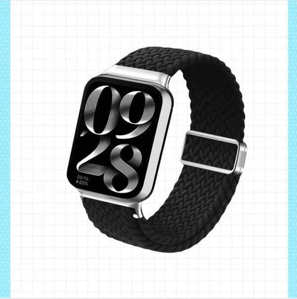 Nylon urrem til Xiaomi Smart Band 9 Pro, sort, magnetisk lås, holdbar