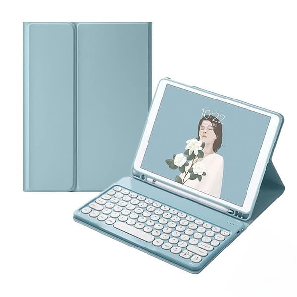 Bluetooth-tangentbordsfodral för Samsung Galaxy Tab S10 FE Plus 13.1\", runda tangenter
