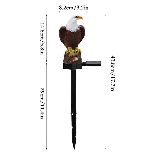 LED Solar Eagle Stake Light, Utomhus Trädgård Gräsmatta Dekoration, med Blomstermönster