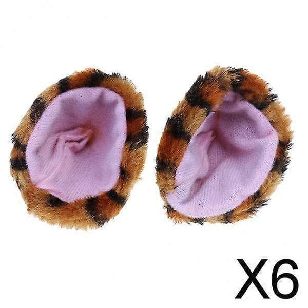 6x Kattöron Hårklämma Hårnål Cosplay - Leopardtryck