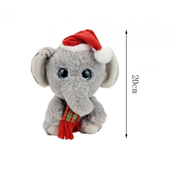 Udstoppede julebamser, tegneserie, bløde, søde julepynt Elephant