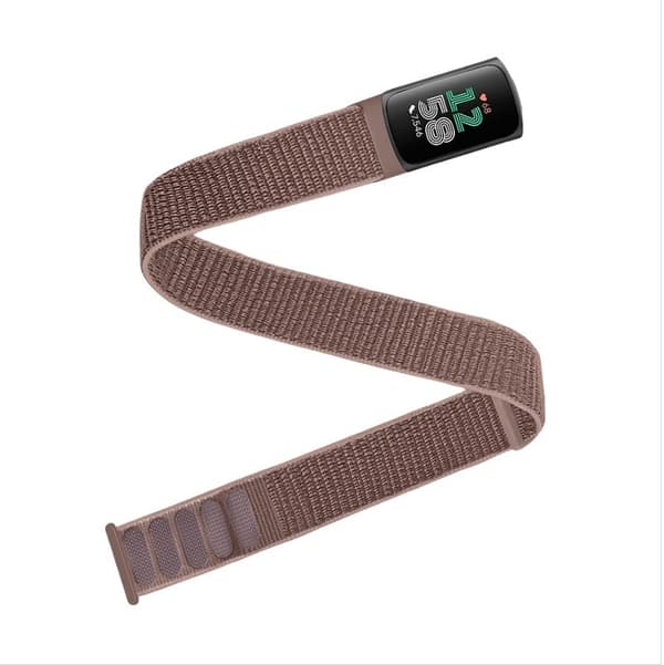 Nylonarmbånd kompatibelt med Fitbit Charge 5/6, justerbart åndbart, pink
