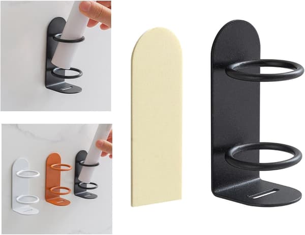 2-pack eltandborsthållare, metall för väggmontering Aquaforge (svart)