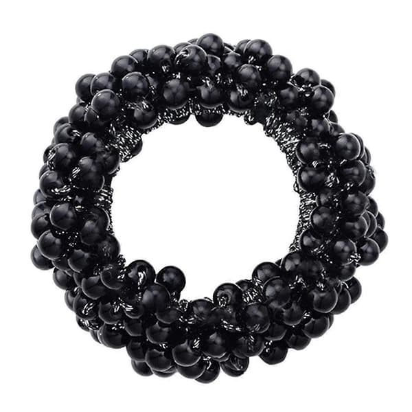 Dame Hår Elastikker Scrunchies Perle Perler Hår Elastikker Hårbånd Armbånd Smykker Black