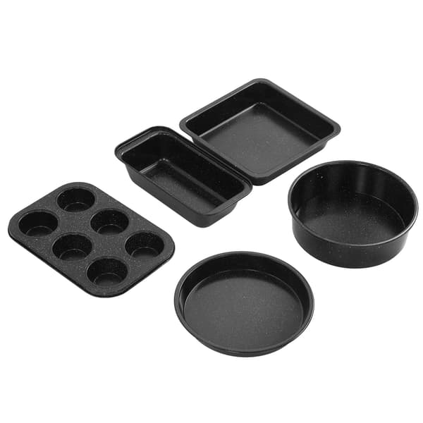 Nonstick Bakplåtset i Kolstål, 5 delar, Pizzaplåt, Ugnsformar