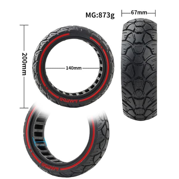 Solid ATV UTV-dekk, 20,3x20,3x6,5 cm, terreng, punkteringssikkert, svart