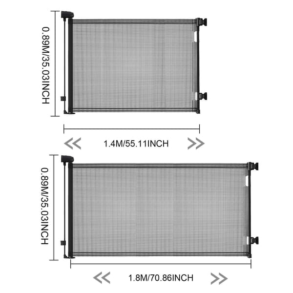 Barnesikkerhetsgrind, svart, 1,4M, trappedør, barnesikker, utvidbar