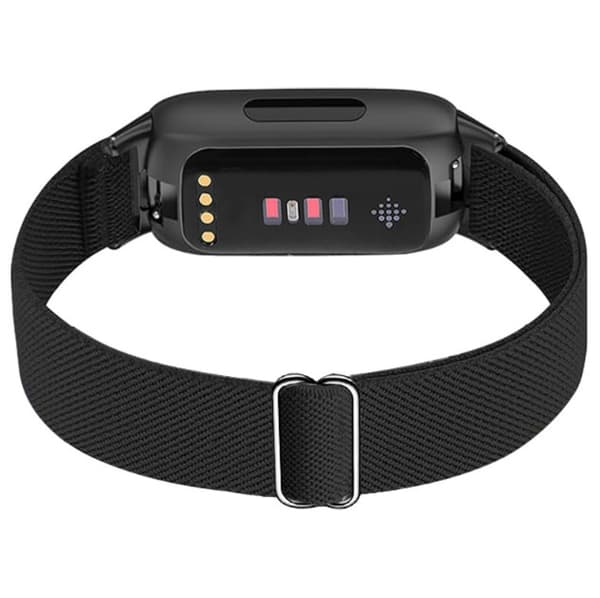 Fitbit Inspire 3 Rem, Elastisk Nylon, Sort, Komfortabel Sporty Erstatningsrem Black