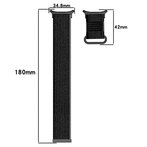 Nylon Urrem til Samsung Watch Ultra 47mm, Trail Style, Sort, Åndbar & Justerbar