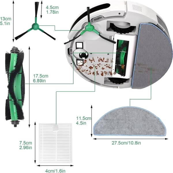 Varaosat iRobot Roomba Combo Essential -harjasuodatinmoppisarjaan