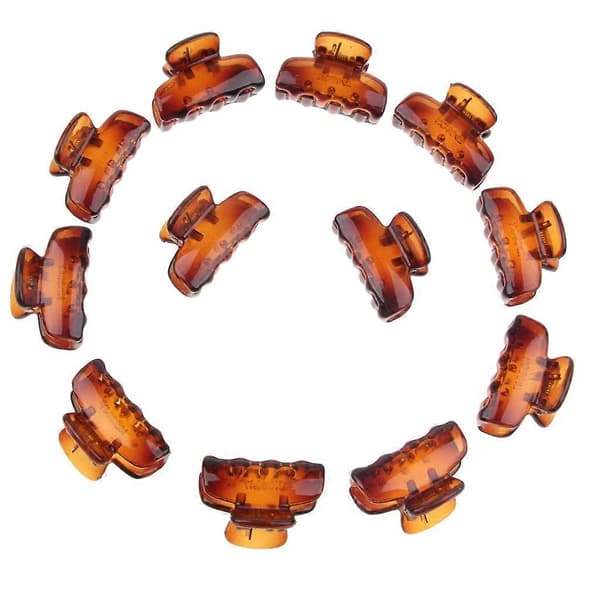 12 stk. Mini hårklyper i resin for kvinner og jenter Coffee