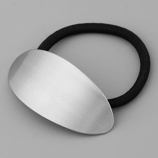 Hår Elastik Hårbånd Manchet Cover Kvinder Hårbånd Silver