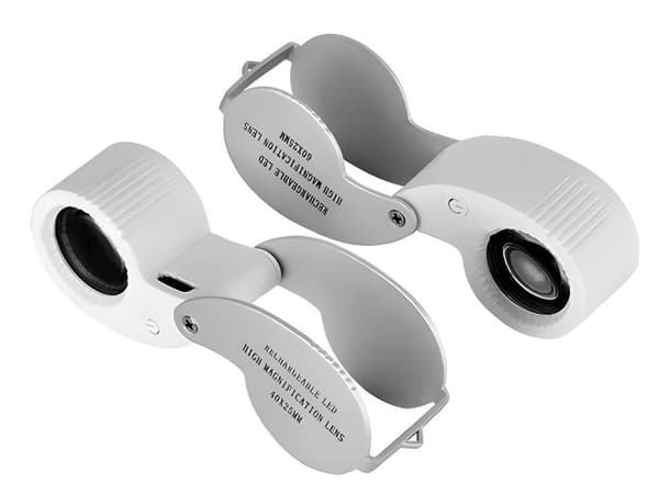 LED USB Uppladdningsbart Förstoringsglas, 60X, Vikbart, för Läsning och Hobby
