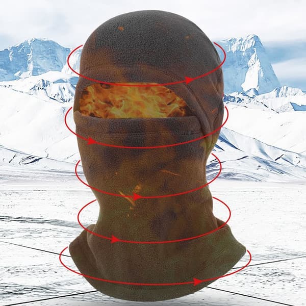 Skimaske Balaclava til koldt vejr, sort, polyester, vindtæt, til skiløb snowboarding