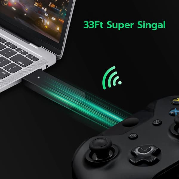 Trådløs lydadapter for Xbox One-kontroller, USB 2.0/3.0, støtter Windows 7/8/10/11, Plug and Play