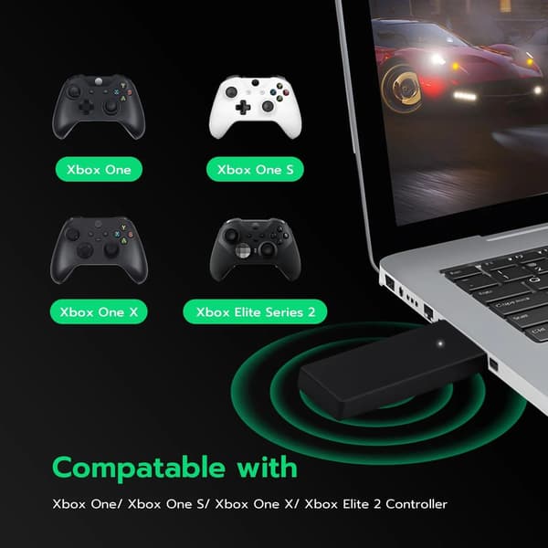 Trådløs lydadapter til Xbox One-controller, USB 2.0/3.0, understøtter Windows 7/8/10/11, Plug and Play