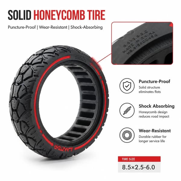 Solid ATV UTV-dekk, 20,3x20,3x6,5 cm, terreng, punkteringssikkert, svart