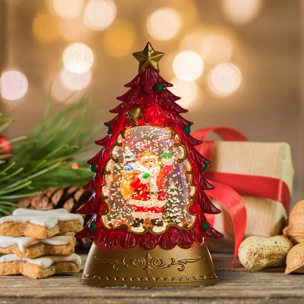 Jule-snekuglelygte, batteridrevet, indendørs og udendørs julepynt red elder