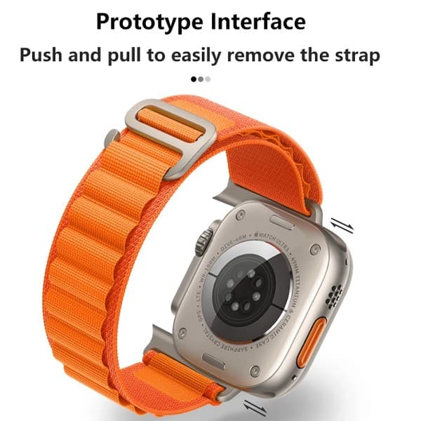 2-pak nylonremme til Apple Watch SE 3 44mm, sort/orange, holdbare