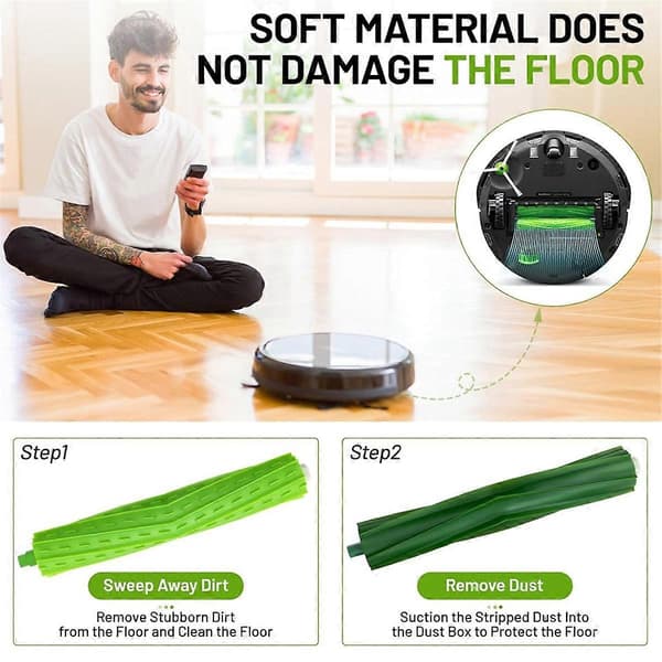 Ersättningsdelar för gummivalsborste för IRobot Roomba E5 E6 E7 J7 J7+ J7 Plus I8 I8+ I7 I7+ I4 I4+