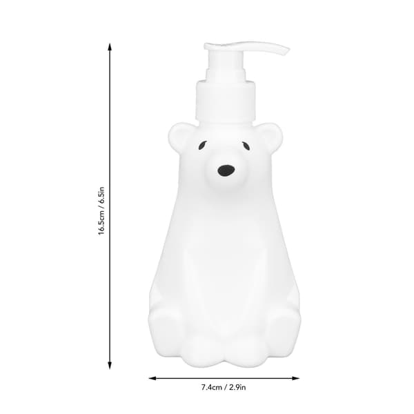 Vit Björn Schampodispenser, Pumptyp, Slitstark PP PE, Duschflaskor för Badrum, 6.5x2.9in