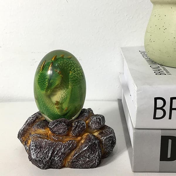 Glødende Lava Drageegg Dinosaur Egg Ornament, Lilla, Hjemmeinnredning Samleobjekt