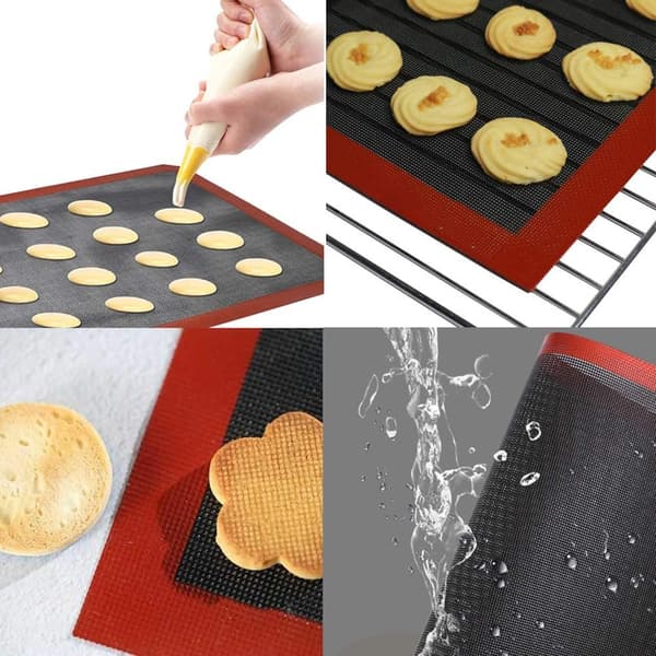 Bakmatta i silikonspets, non-stick ugnsfoder i glasfiber, hög temperatur, 1-pack