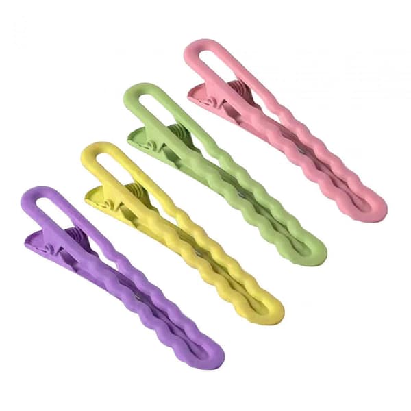 6x4x Snap Hårspænder, Metal Barrettes Søde Ensfarvede Candy Farve Hår Accessories 6 Pcs