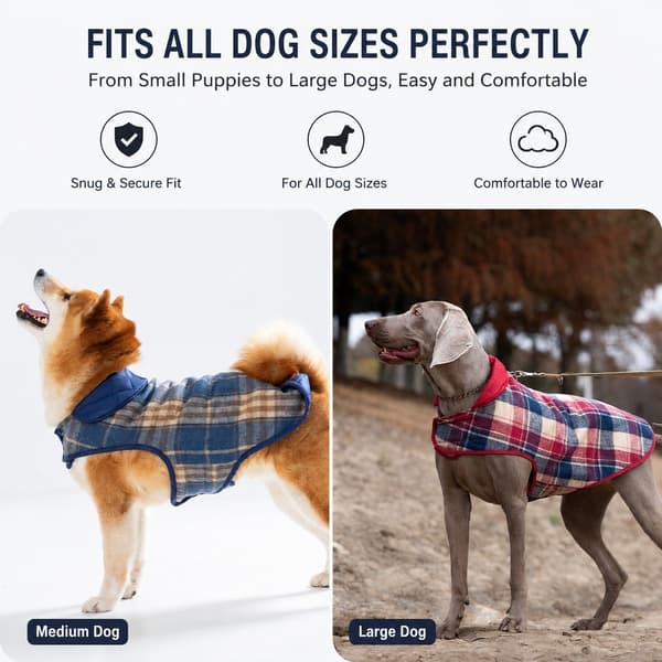 Vandtæt vendbar hundejakke til mellemstore og store hunde, efterår/vinter kæledyrfrakke, polyester