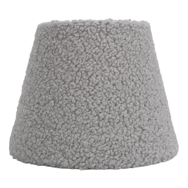 Lampeskjerm i plysjstoff, kjegleformet, for E27 E14 bordlampe, grå