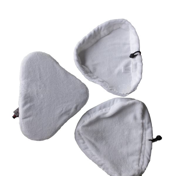 Erstatningsmoppepuder til H2O dampmoppe, 3-pak, hvid, vaskbar mikrofiber