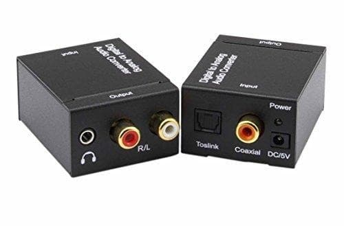 Digital til Analog Lydkonverter, JMC01, Koaksial Toslink til RCA L/R, 24-bit S/PDIF
