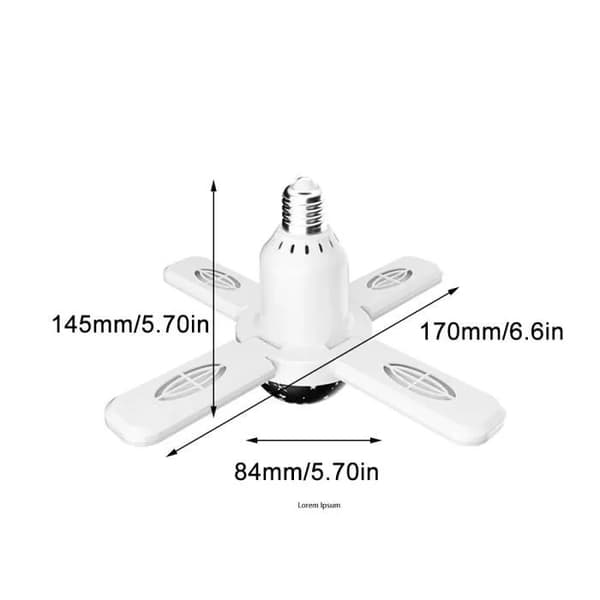 E27 LED Taklampe 4 Paneler, Bluetooth Musikk, Fjernkontroll, Disko Scenelys for Hjemmet
