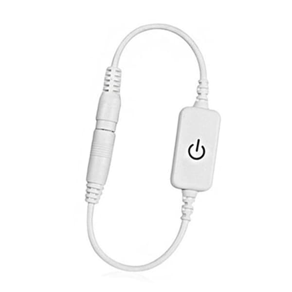 Mini LED Dimmer Berøringsbryter, 12-24V 4A, Ensfarget, Lysstyrkekontroller, Hvit