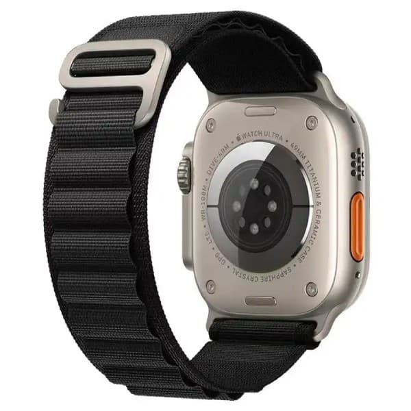 2-pak nylonremme til Apple Watch SE 3 44mm, sort/orange, holdbare