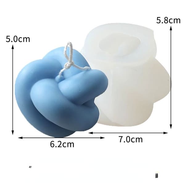 Garnnøste Stearinlysform, 3D Knyttet Kule, 80g, DIY Duftlys Produksjon