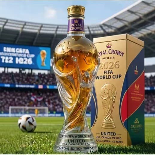 Whiskyflaska i högt borosilikatglas, transparent, Hercules Cup, trofédesign