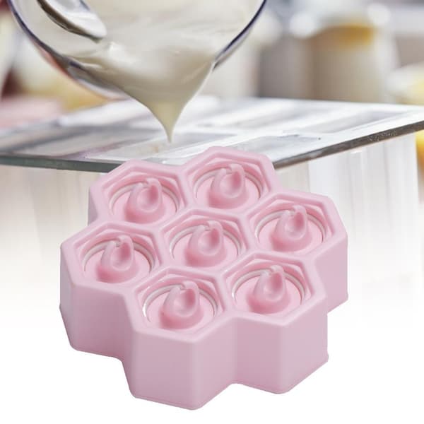 Honeycomb Silikone Ispindeform, DIY Isform, Blød Gel, Pink