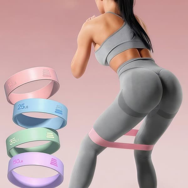 Yogamotståndsbandset, 4-pack halkfri silikon, för hemmaträning, knäböj, gluteusträning