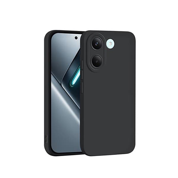 Glascover med flydende silikone, magnetisk holder-sæt til Xiaomi Poco X8 Pro, sort