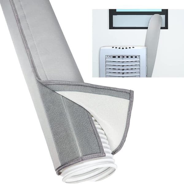 Bärbart AC-slangisoleringsskydd, grå, 150 cm x 53 cm, polyester, för 5 och 5,9 tums kanaler